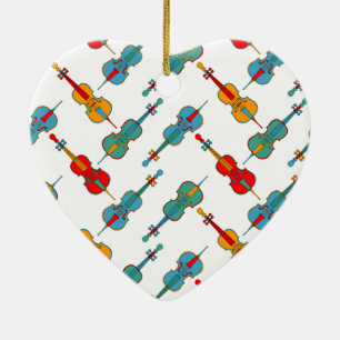 Angled Cellos Ceramic Ornament