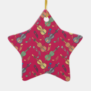 Angled Cellos Ceramic Tree Decoration