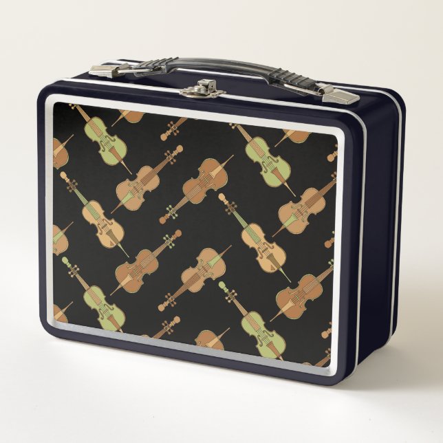 Angled Cellos Metal Lunch Box (Front)