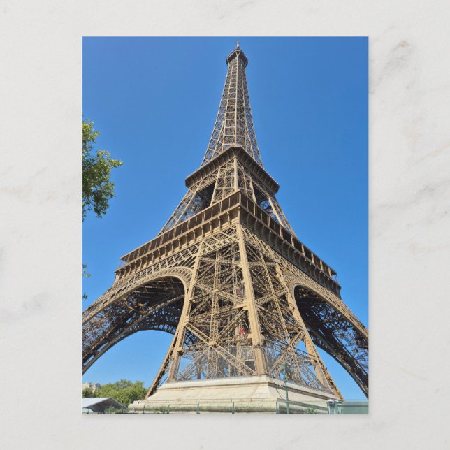 Angled Eiffel Tower Holiday Postcard (Front)