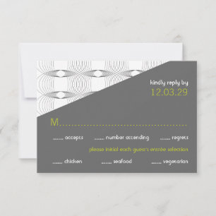 Angled Mod Rings Retro Modern Wedding RSVP Cards