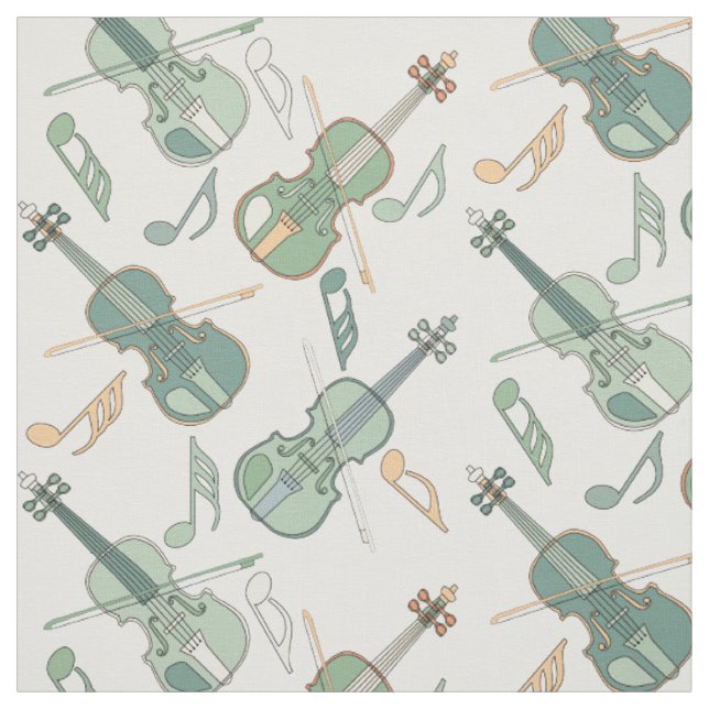 Angled Violins Music Notes Fabric (Swatch)