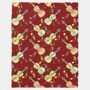 Angled Violins Music Notes Fleece Blanket