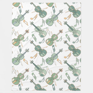 Angled Violins Music Notes Fleece Blanket