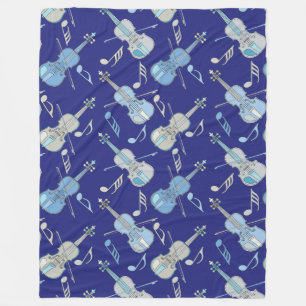 Angled Violins Music Notes Fleece Blanket