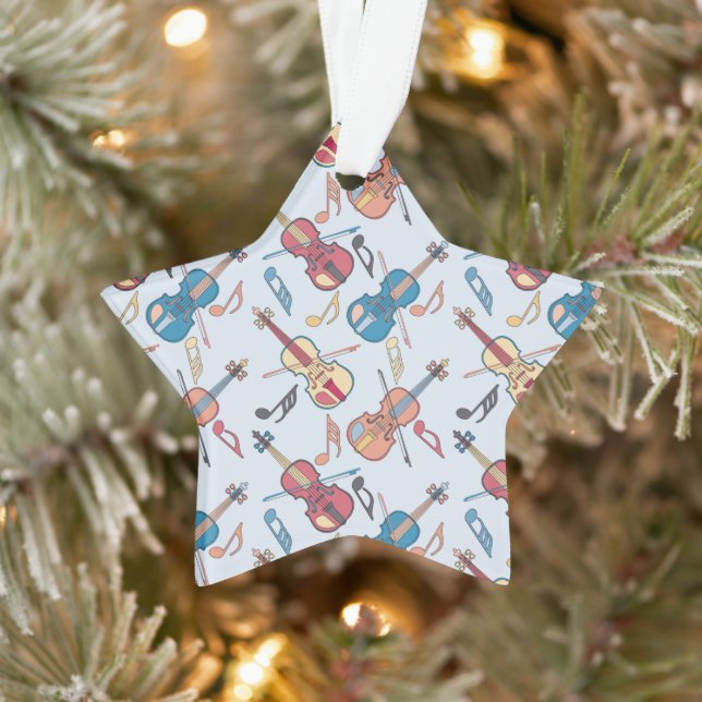 Angled Violins Music Notes Ornament (Tree)