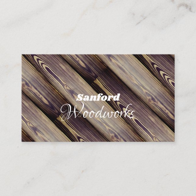 Angled Wood Tile Business Card (Front)