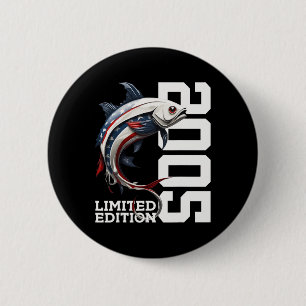 Angler 20th Birthday Fishing Limited Edition 2005  6 Cm Round Badge