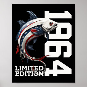 Angler 61st Birthday Fishing Limited Edition 1964  Poster