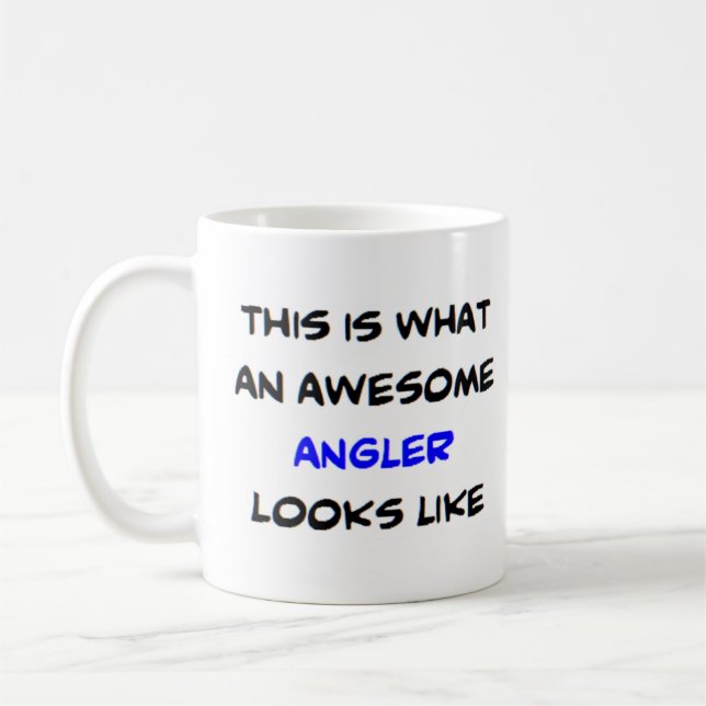 angler, awesome coffee mug (Left)
