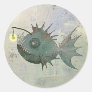 angler classic round sticker