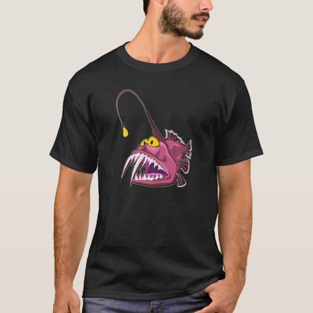 Angler Fish Deep Sea Sea Creature With Long Teeth T-Shirt (Front)