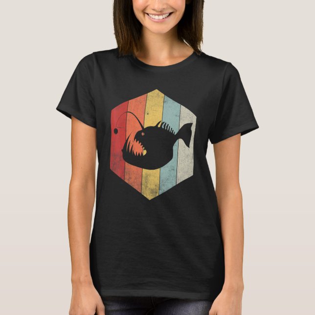 Angler Fish  Retro Fisherman Vintage Anglerfish T-Shirt (Front)