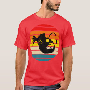 Angler fish silhouette vintage fishing design T-Shirt