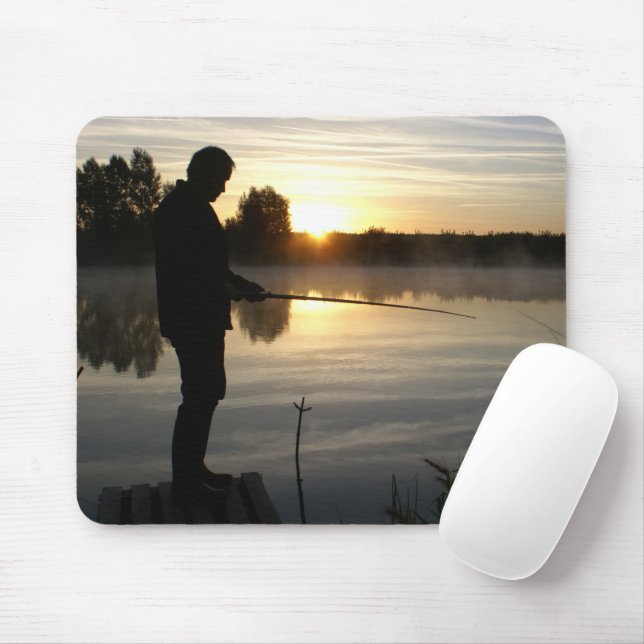 Angler morning mouse pad (With Mouse)