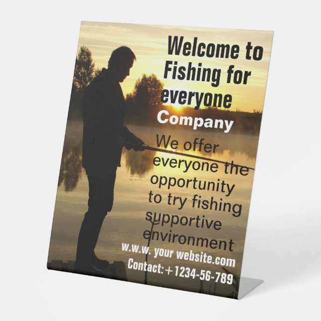 Angler morning Pedestal Sign (Front)