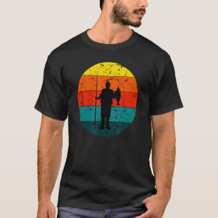 Angler Sunset Retro Silhouette Fisherman Motif Fis T-Shirt