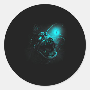 Anglerfish Deep Sea Creatures Angler Fish Ocean Se Classic Round Sticker