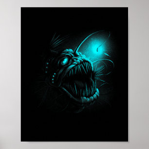 Anglerfish Deep Sea Creatures Angler Fish Ocean Se Poster