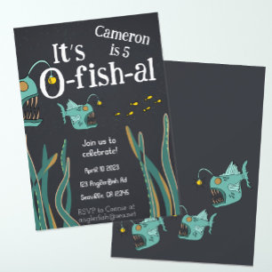 Anglerfish Deep Sea Ocean Birthday Invitation