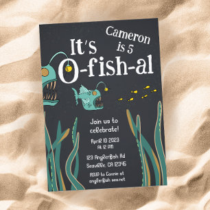 Anglerfish Deep Sea Ocean Birthday Invitation