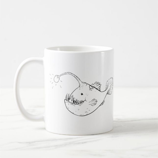 Anglerfish Mug- Deep Sea Angler Fish Coffee Mug (Left)