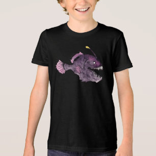 Anglerfish watercolor cartoon Tri-Blend shirt
