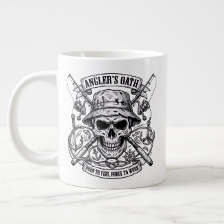Angler's Oath – Born to Fish, Forced to Work Large Coffee Mug