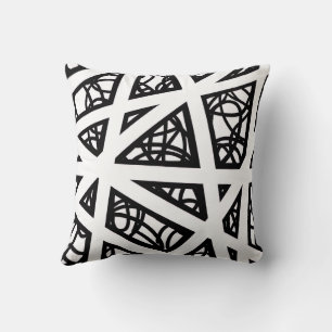 Angles in Black and White Cushion