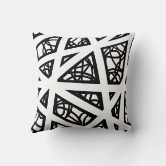 Angles in Black and White Cushion