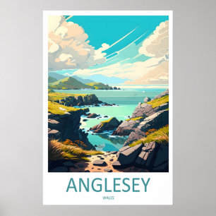 Anglesey Ski Poster National Travel Vintage Park