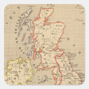 Angleterre, Ecosse, Irlande et Man en 1100 Square Sticker