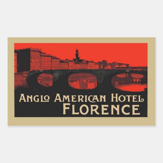 Anglo American Hotel (Florence) Rectangular Sticker (Front)