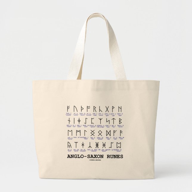 Anglo-Saxon Runes (Linguistics Cryptography) Large Tote Bag (Front)