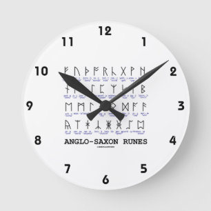Anglo-Saxon Runes (Linguistics Cryptography) Round Clock