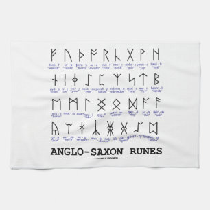 Anglo-Saxon Runes (Linguistics Cryptography) Tea Towel