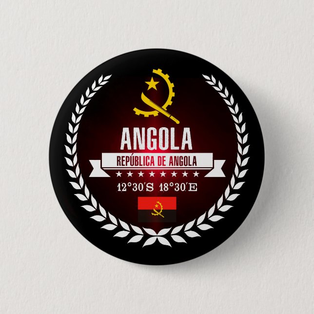 Angola 6 Cm Round Badge (Front)