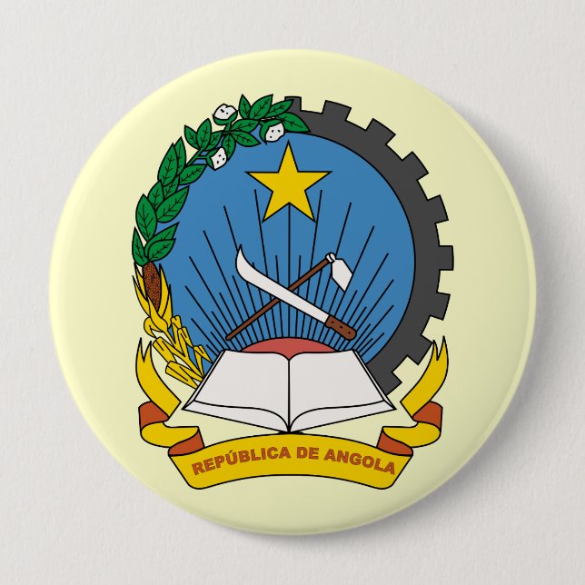 Angola, Angola 10 Cm Round Badge (Front)