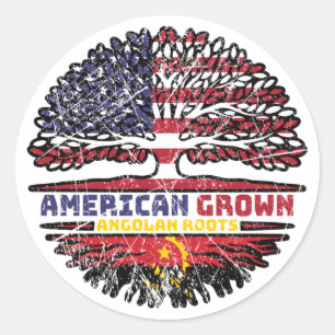 Angola Angolan US American USA United States Tree Classic Round Sticker