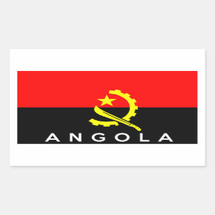 angola country flag symbol name text rectangular sticker