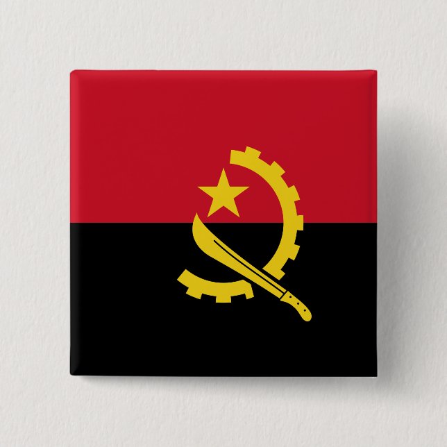 Angola Flag 15 Cm Square Badge (Front)