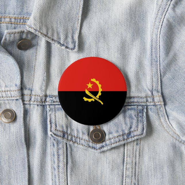 Angola flag 7.5 cm round badge (In Situ)