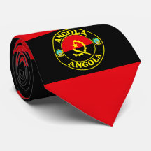 Angola Flag Neck Tie, Stylish Angolan Tie.