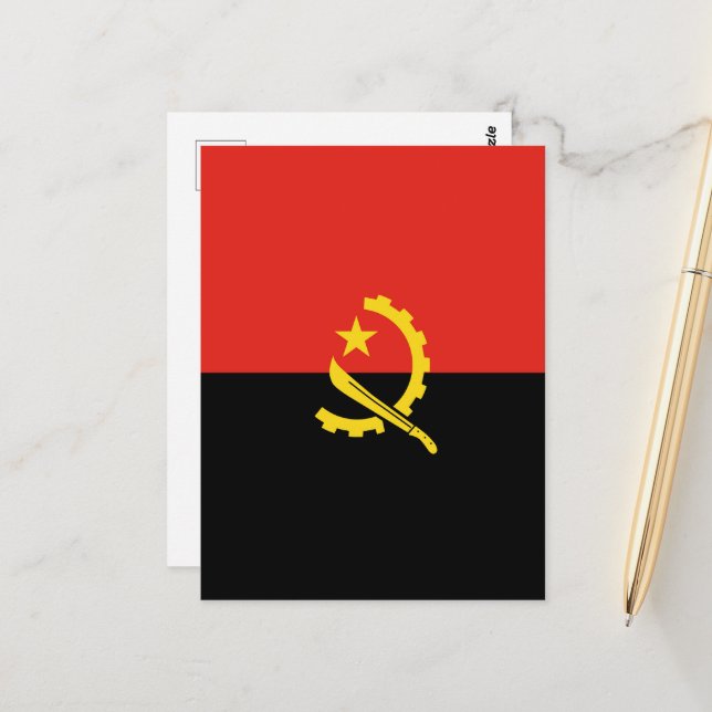 Angola flag postcard (Front/Back In Situ)