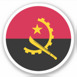 Angola Flag Round Sticker