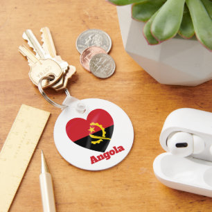 Angola Heart Flag Key Ring