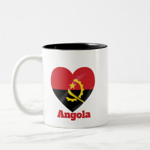 Angola Heart Flag Two-Tone Coffee Mug