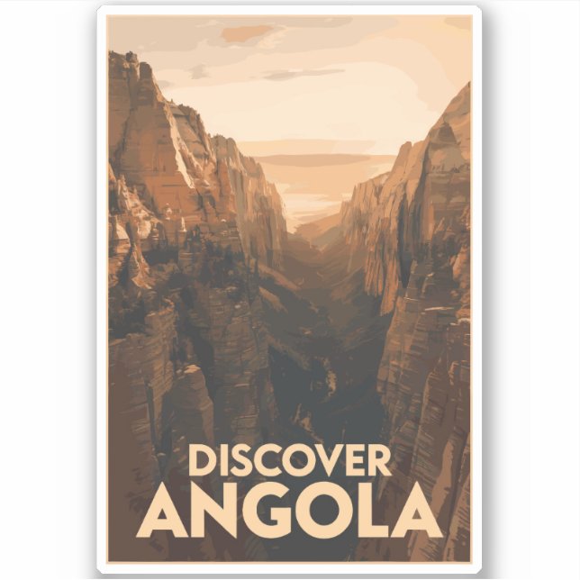 Angola Lubango Travel Art Vintage (Front)