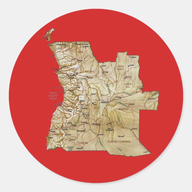 Angola Map Sticker (Front)