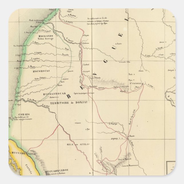 Angola, Namibia 44 Square Sticker (Front)